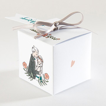 Boîte de dragées mariage love bohème - Dos de la boîte