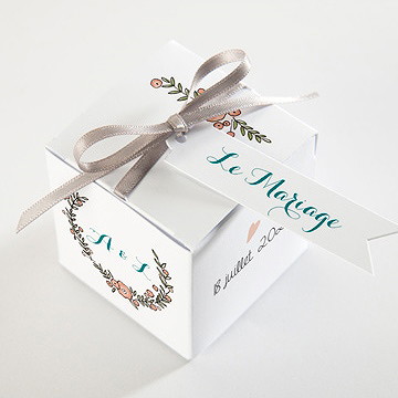 Boîte de dragées mariage love bohème - Dessus de la boîte