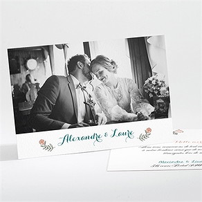 Remerciement mariage love bohème