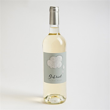 Etiquette de bouteille naissance nuage poétique photo - Mise en situation