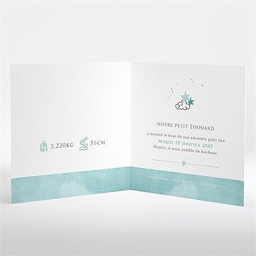 Faire-part naissance nuage et poésie - Intérieur du faire-part
