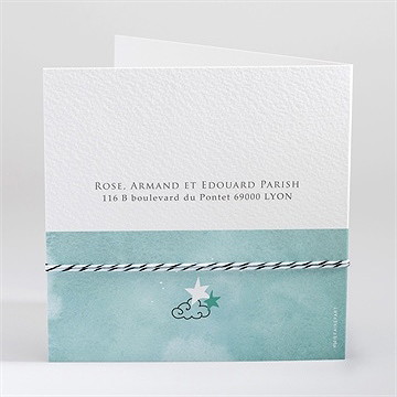 Faire-part naissance nuage et poésie - Dos du faire-part
