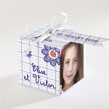 Boîte de dragées mariage les écoliers