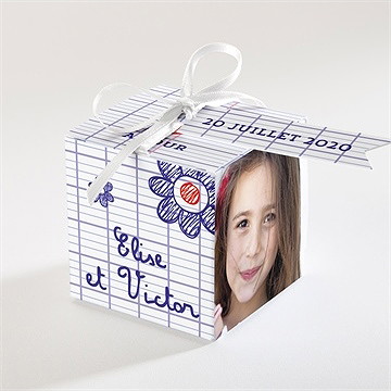 Boîte de dragées mariage les écoliers