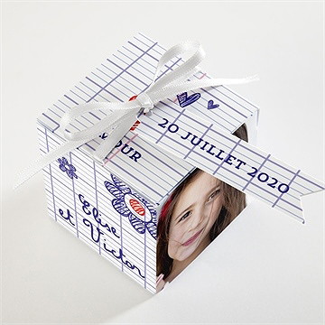 Boîte de dragées mariage les écoliers - Dessus de la boîte