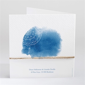 Faire-part mariage perle d'aquarelle - Dos du faire-part