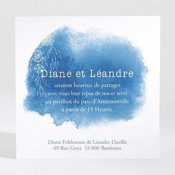 Carton d'invitation mariage perle d'aquarelle