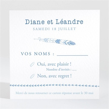 Carton réponse mariage perle d'aquarelle