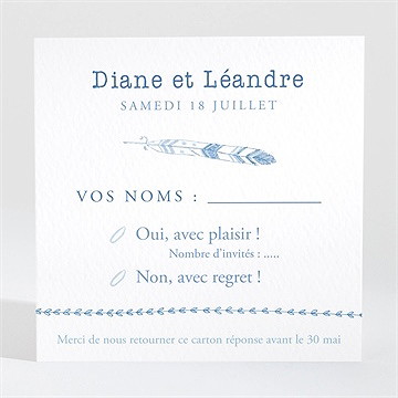 Carton réponse mariage perle d'aquarelle