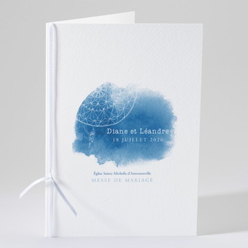 Livret de messe mariage perle d'aquarelle
