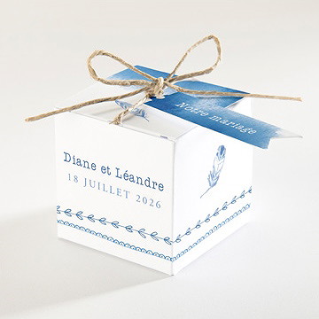 Boîte de dragées mariage perle d'aquarelle