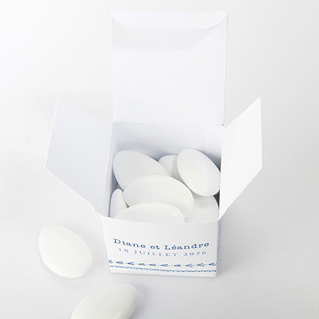 Boîte de dragées mariage perle d'aquarelle - Intérieur de la boîte