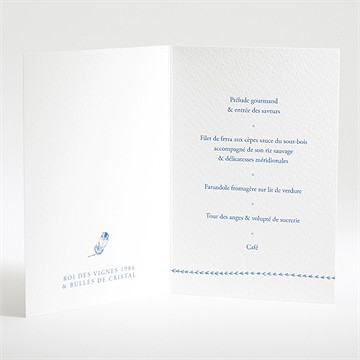 Menu mariage perle d'aquarelle - Intérieur du menu