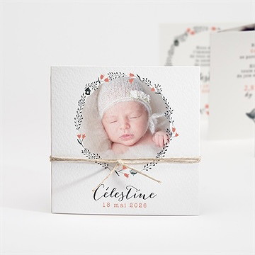 Faire-part naissance en rouge et noir