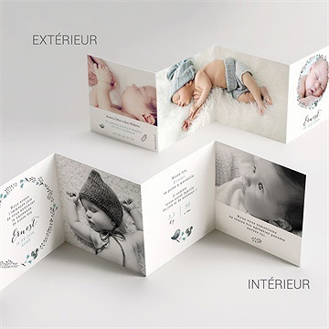 Faire-part naissance dans sa couronne - Vue détaillée