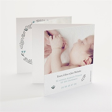 Faire-part naissance dans sa couronne - Dos du faire-part