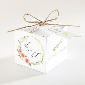 Boîte de dragées mariage bucolique