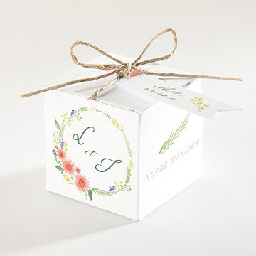 Boîte de dragées mariage bucolique