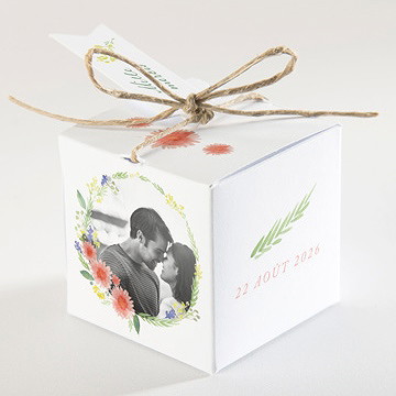 Boîte de dragées mariage bucolique - Dos de la boîte