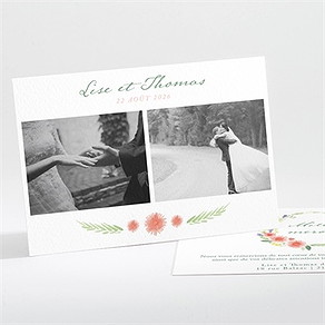 Remerciement mariage bucolique
