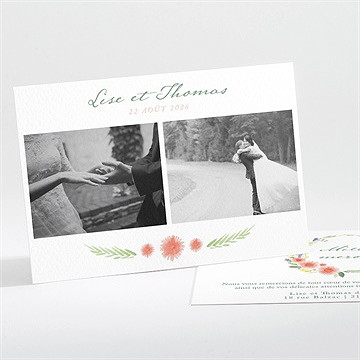 Remerciement mariage bucolique