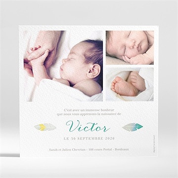 Faire-part naissance petit indien - Dos du faire-part