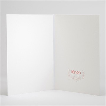 Livret de messe baptême fanions roses sur ardoise - Intérieur du livret