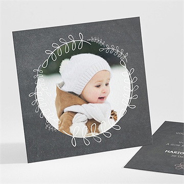 Remerciement baptême fanions roses sur ardoise