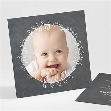 Remerciement baptême fanions bleus sur ardoise