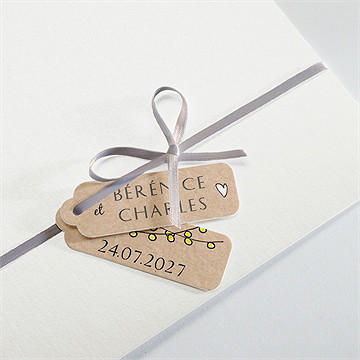 Faire-part mariage avec programme - Détail de la pochette