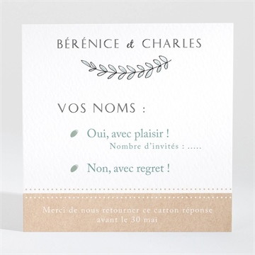 Carton réponse mariage avec programme magnet carré