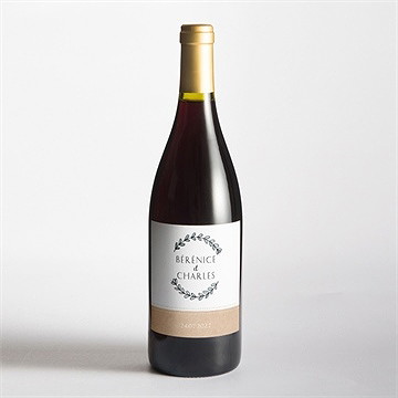 Etiquette de bouteille mariage avec programme - Mise en situation