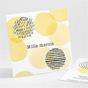 Remerciement naissance jaune graphique