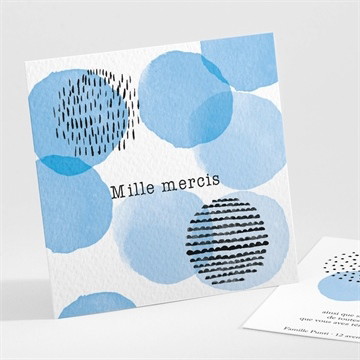 Remerciement naissance bleu tendance