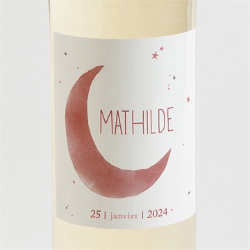 Etiquette de bouteille naissance astres cuivrés