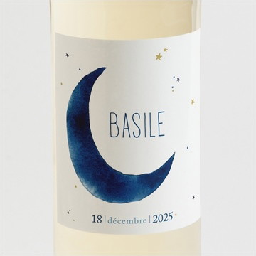 Etiquette de bouteille naissance nuit étoilée