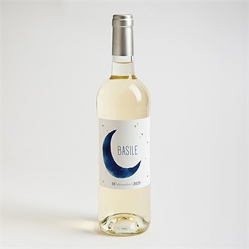 Etiquette de bouteille naissance nuit étoilée - Mise en situation