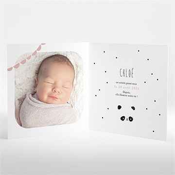 Faire-part naissance doux regard - Intérieur du faire-part