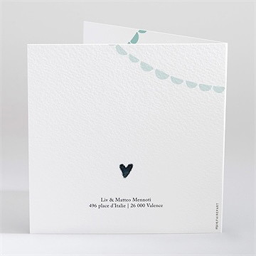 Faire-part naissance mon joli panda - Dos du faire-part