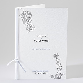 Livret de messe mariage gravure florale
