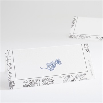 Marque-place mariage gravure florale