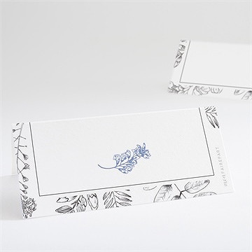 Marque-place mariage gravure florale