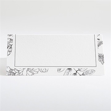 Marque-place mariage gravure florale - Dos du marque-place