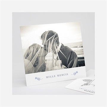 Remerciement mariage gravure florale