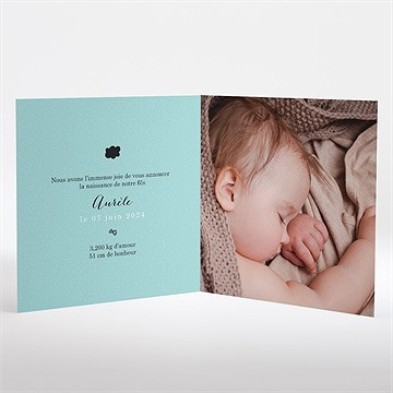 Faire-part naissance mon musicien - Intérieur du faire-part