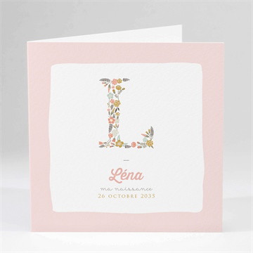 Faire-part naissance alphabet en fantaisie