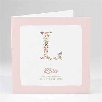 Faire-part naissance alphabet en fantaisie