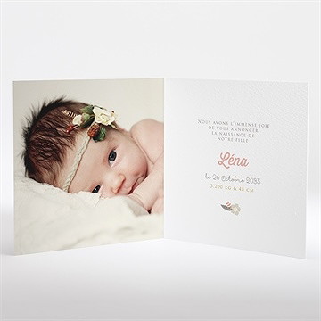 Faire-part naissance alphabet en fantaisie - Intérieur du faire-part