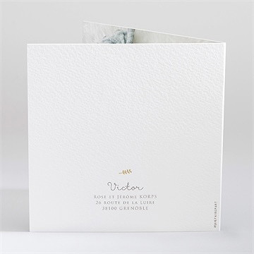 Faire-part naissance son initiale - Dos du faire-part