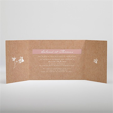 Faire-part mariage lierre grimpant - Intérieur du faire-part